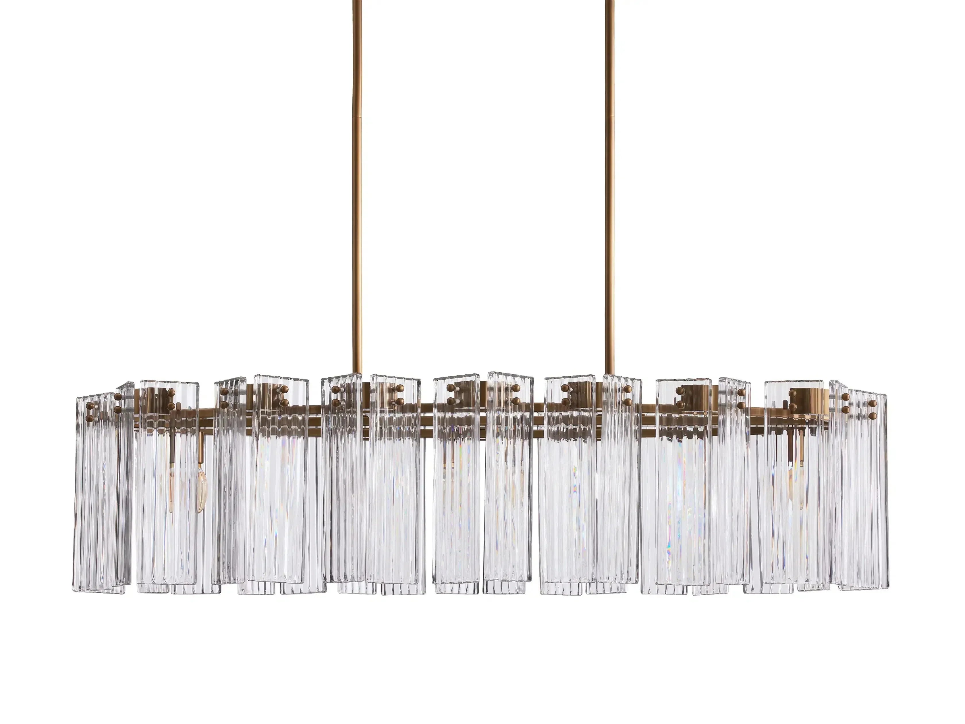 Delsie Oval Art Glass Chandelier 51''63''72''L by Bling Lighting Studio