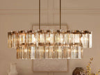 Delsie Oval Art Glass Chandelier 51''63''72''L by Bling Lighting Studio