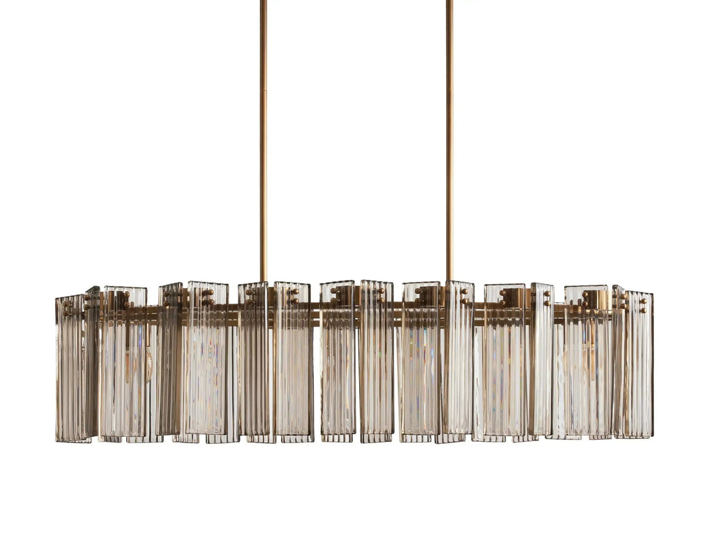 Delsie Oval Art Glass Chandelier 51''63''72''L by Bling Lighting Studio