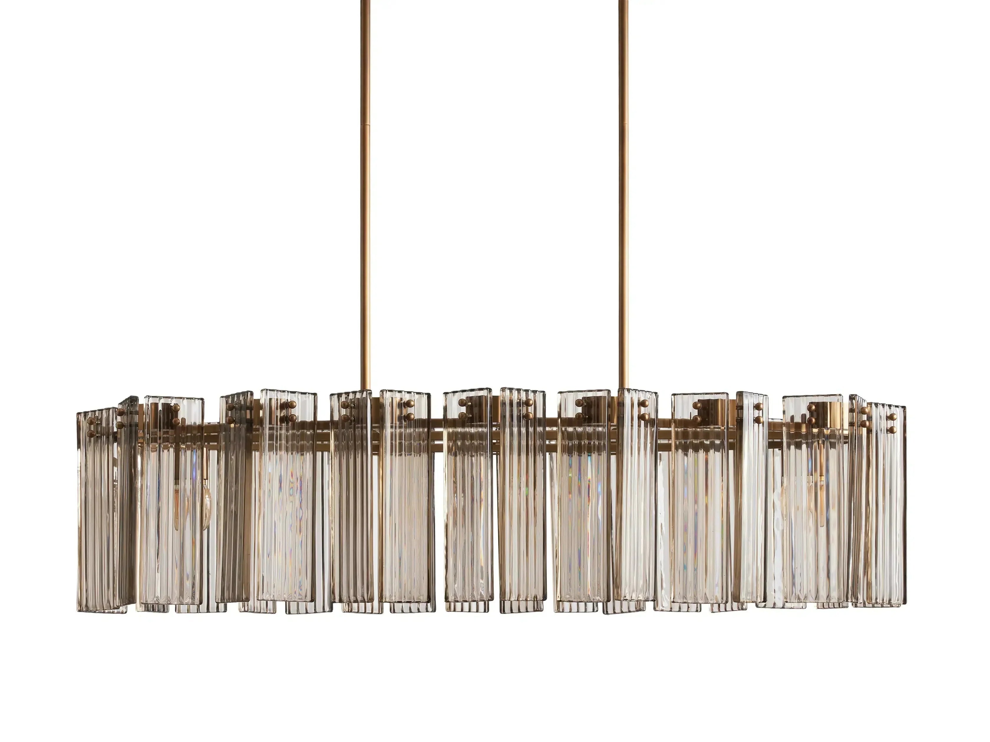 Delsie Oval Art Glass Chandelier 51''63''72''L by Bling Lighting Studio