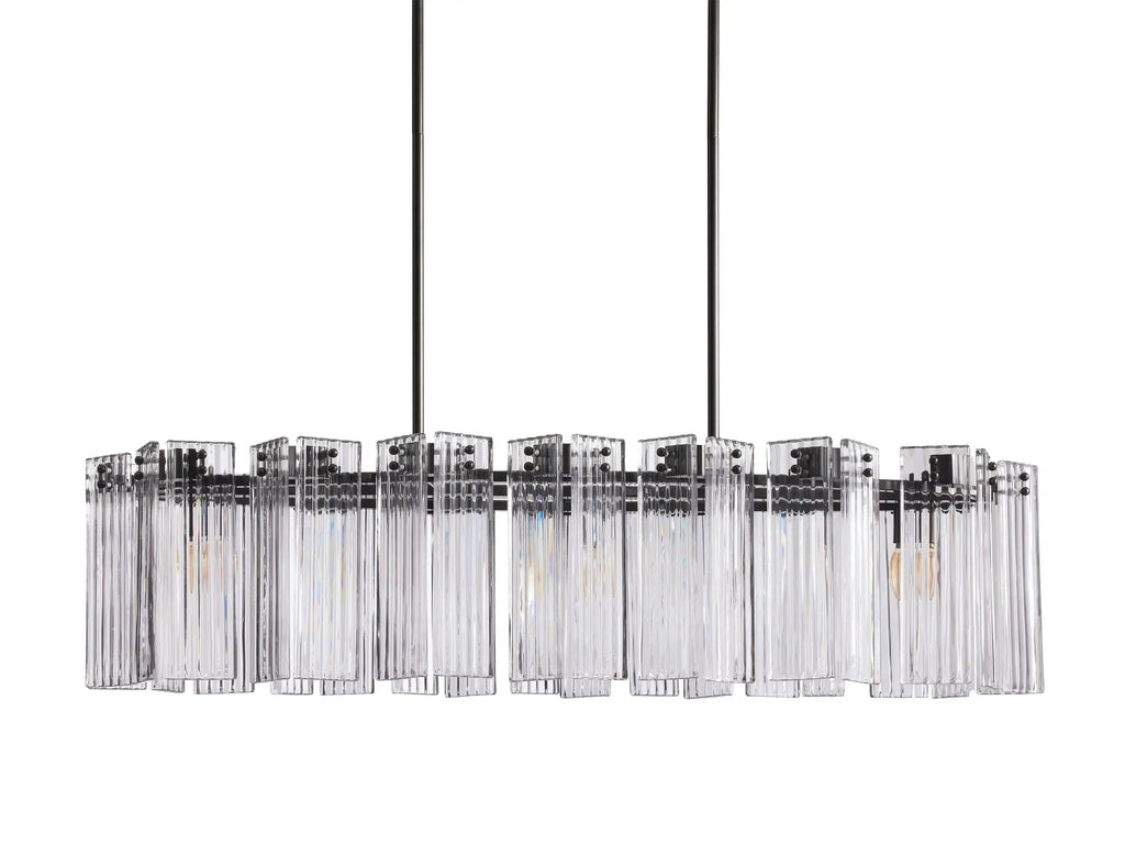 Delsie Oval Art Glass Chandelier 51''63''72''L by Bling Lighting Studio