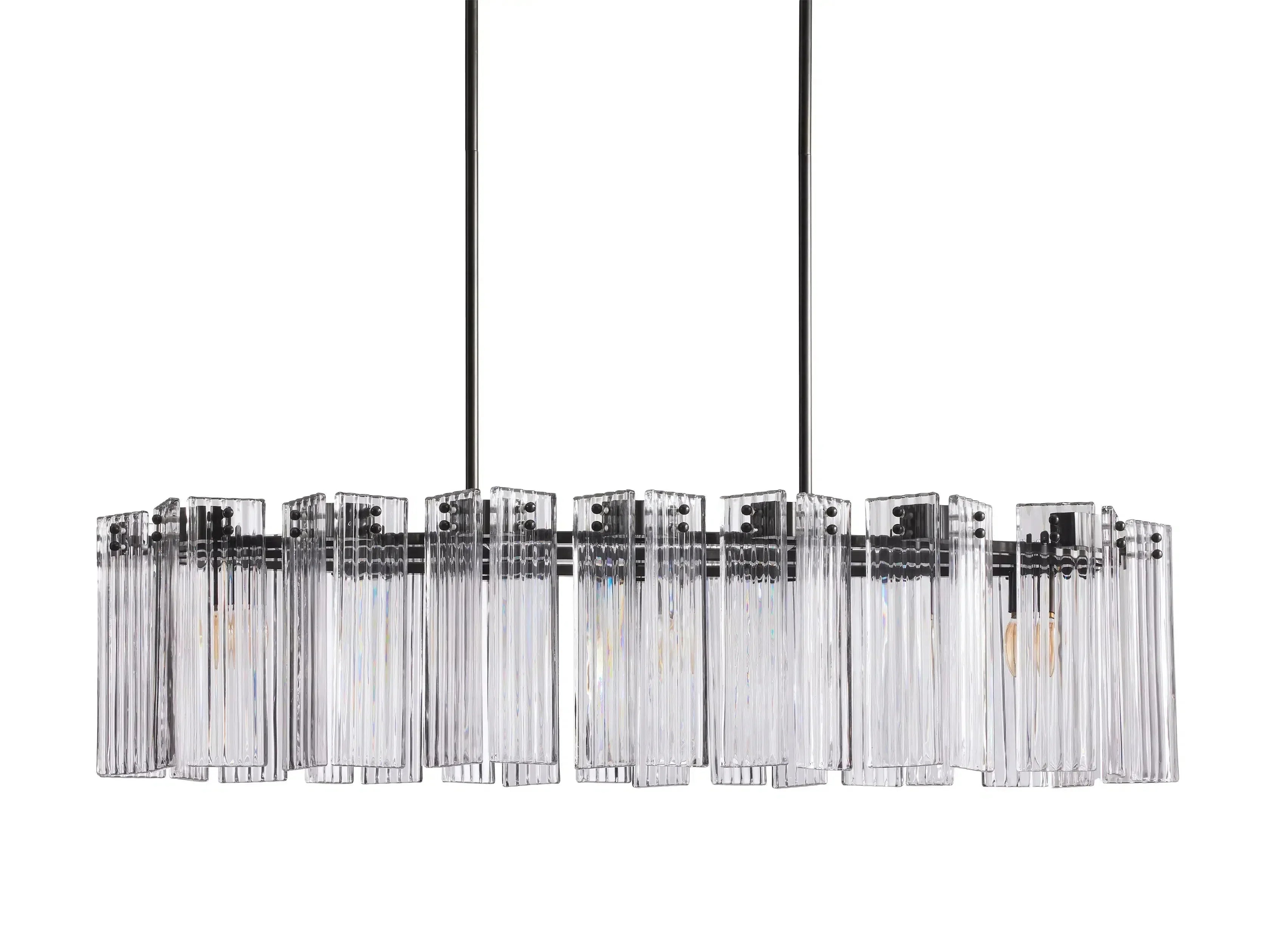 Delsie Oval Art Glass Chandelier 51''63''72''L by Bling Lighting Studio