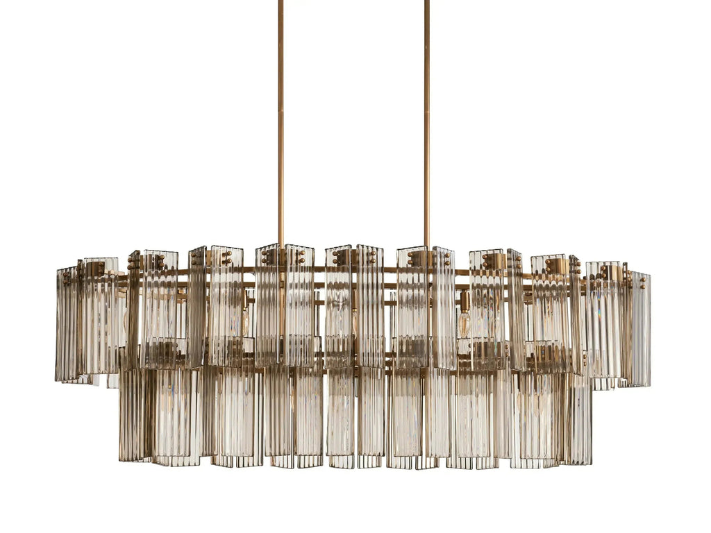 Delsie Oval Art Glass Chandelier 51''63''72''L by Bling Lighting Studio