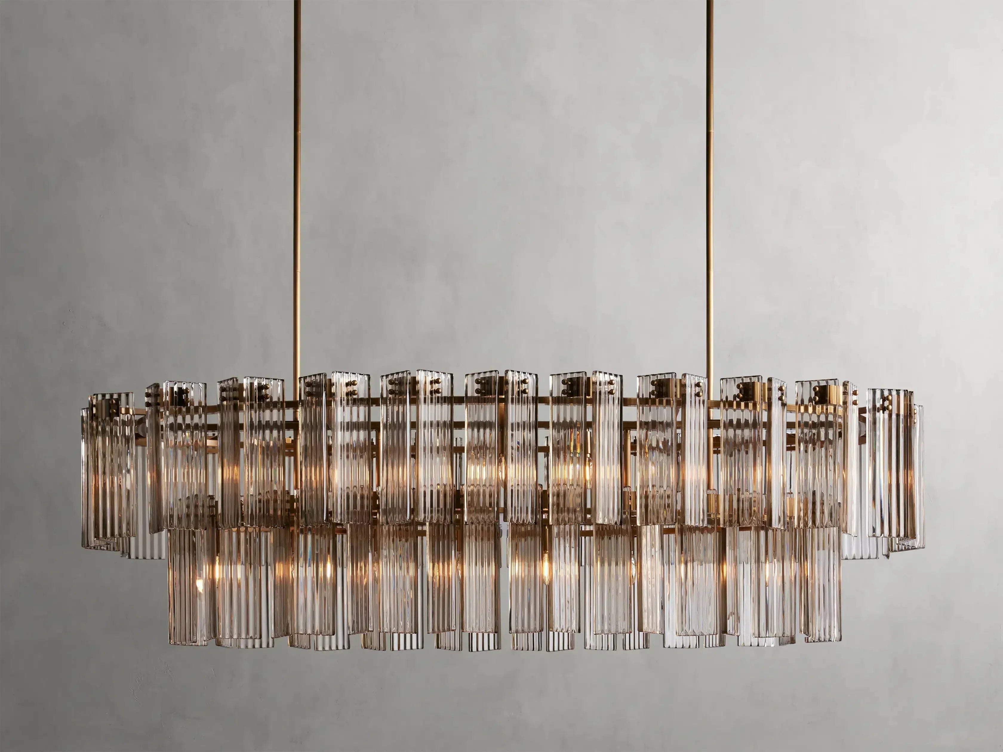 Delsie Oval Art Glass Chandelier 51''63''72''L by Bling Lighting Studio