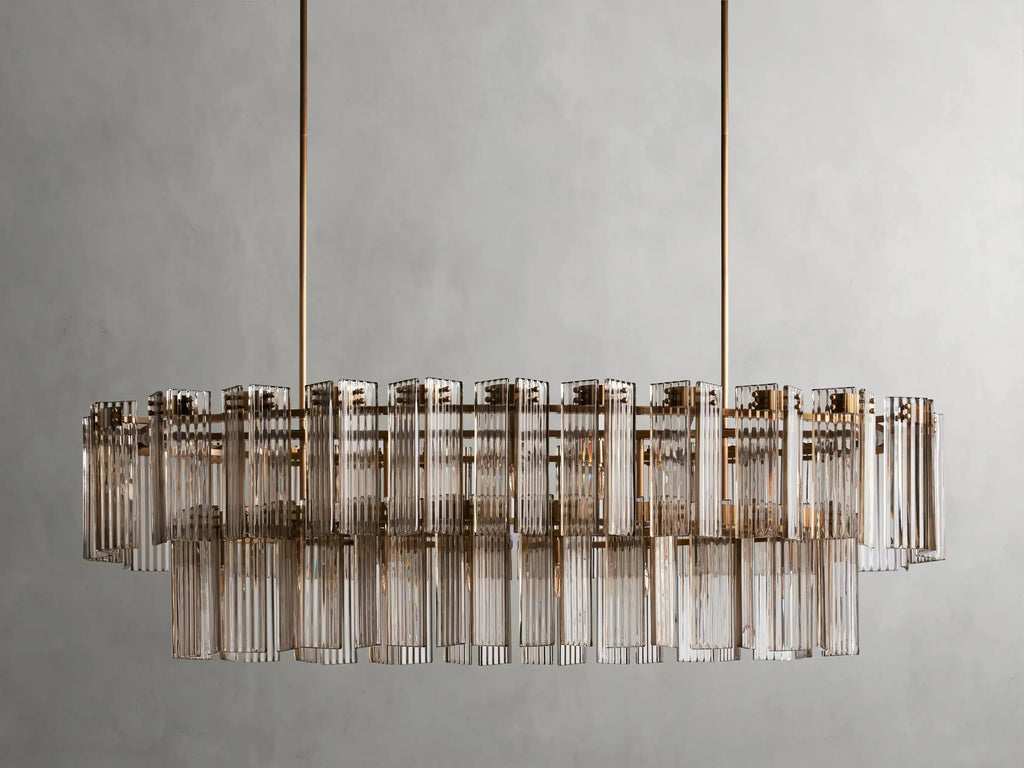 Delsie Oval Art Glass Chandelier 51''63''72''L by Bling Lighting Studio