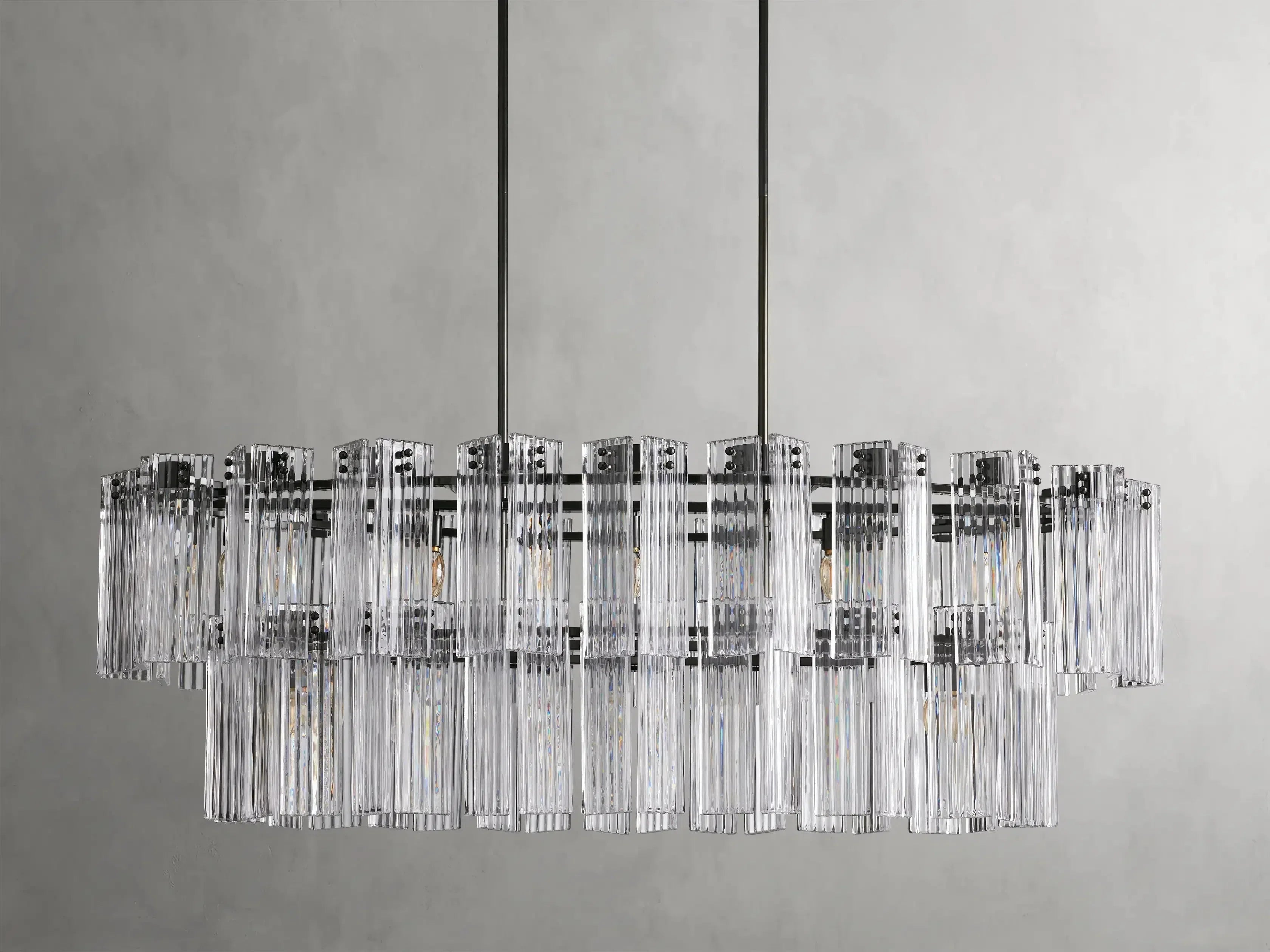 Delsie Oval Art Glass Chandelier 51''63''72''L by Bling Lighting Studio