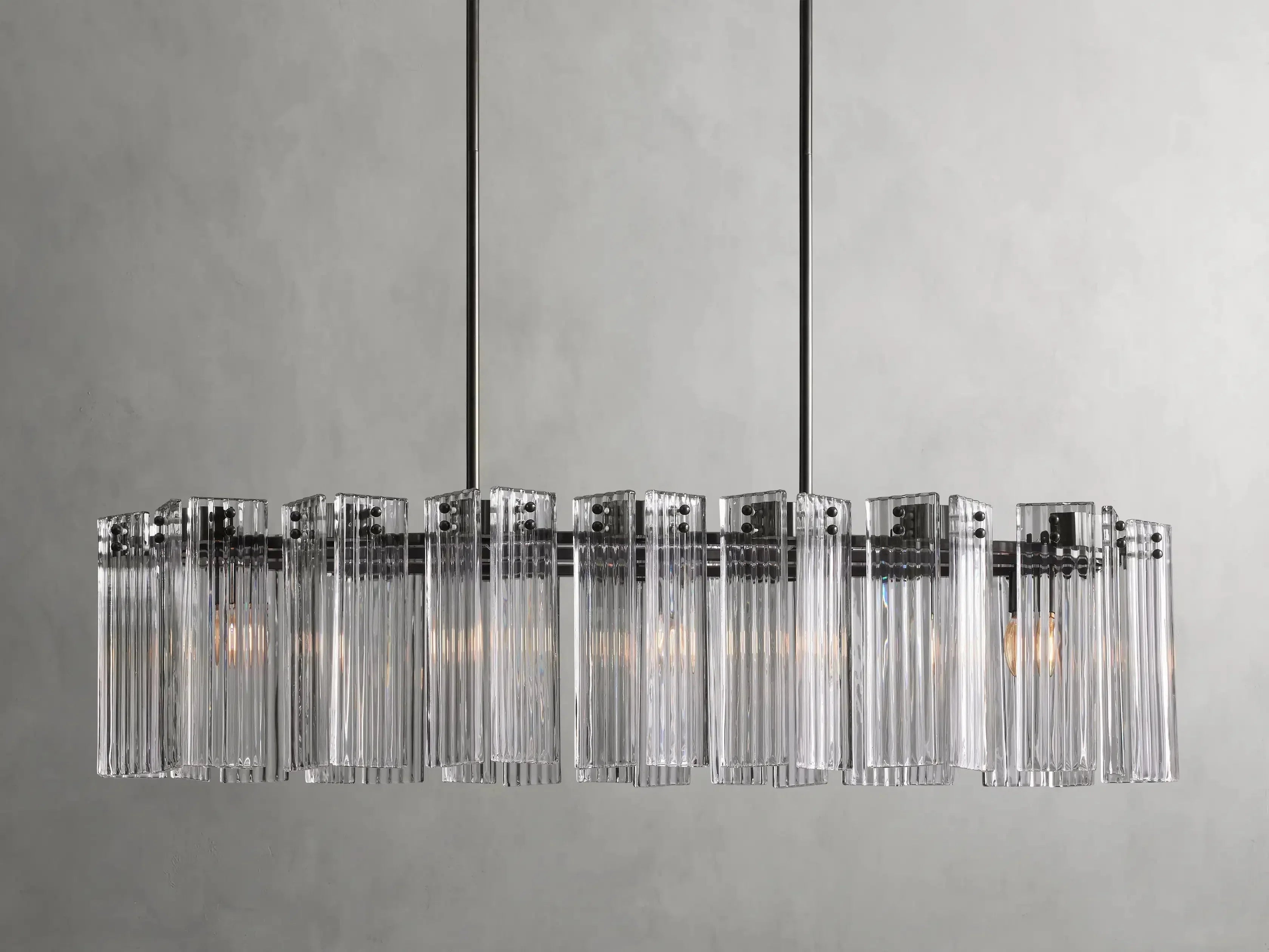 Delsie Oval Art Glass Chandelier 51''63''72''L by Bling Lighting Studio