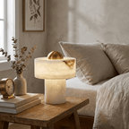 Dome Alabaster Table Lamp by Bling Lighting Studio