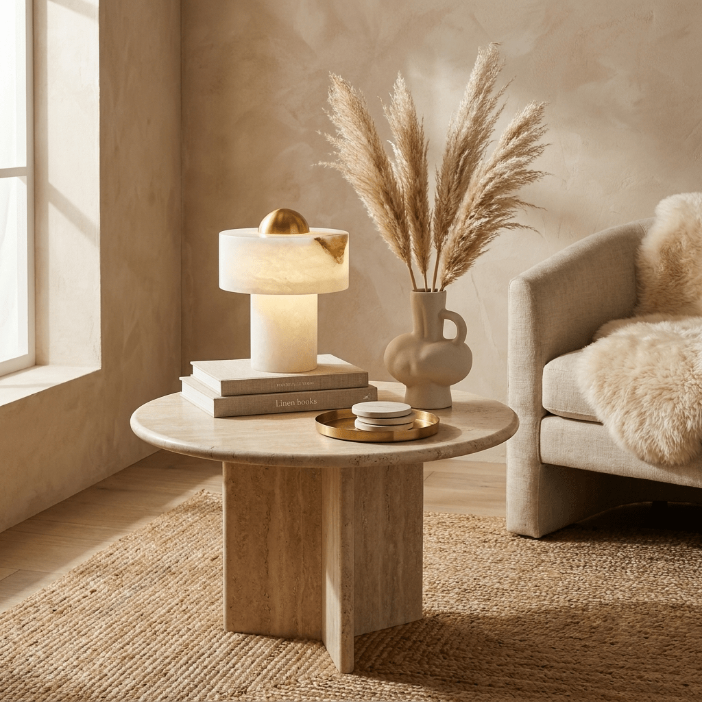 Dome Alabaster Table Lamp by Bling Lighting Studio