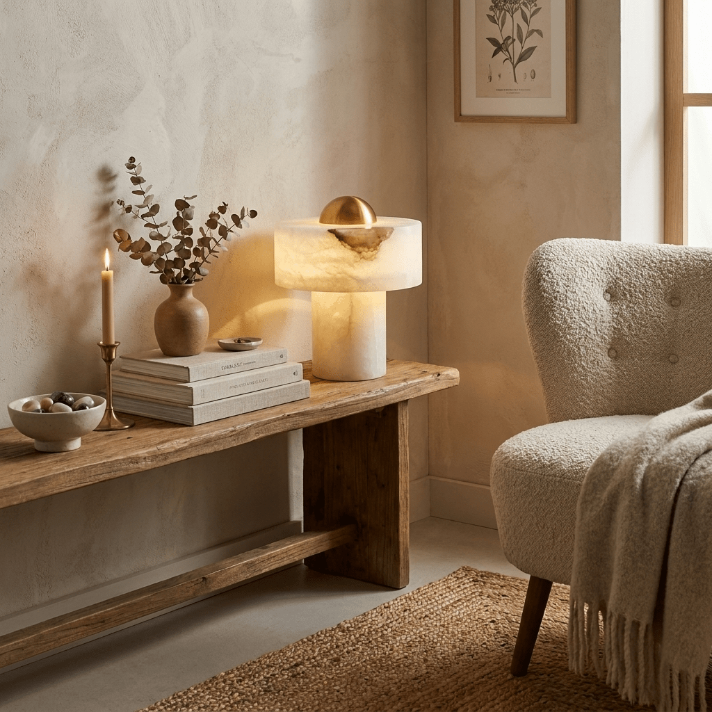 Dome Alabaster Table Lamp by Bling Lighting Studio