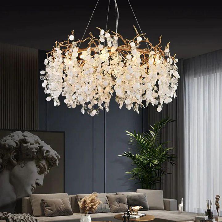 Donna Round Circle Fortune Tree Round Branch Chandelier by Bling Lighting Studio