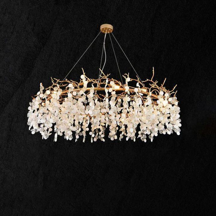 Donna Round Circle Fortune Tree Round Branch Chandelier by Bling Lighting Studio