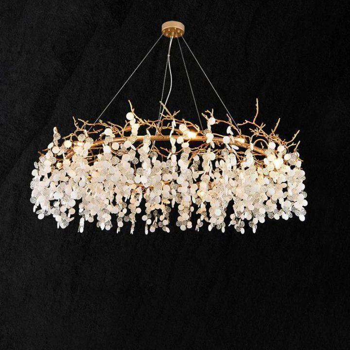 Donna Round Circle Fortune Tree Round Branch Chandelier by Bling Lighting Studio