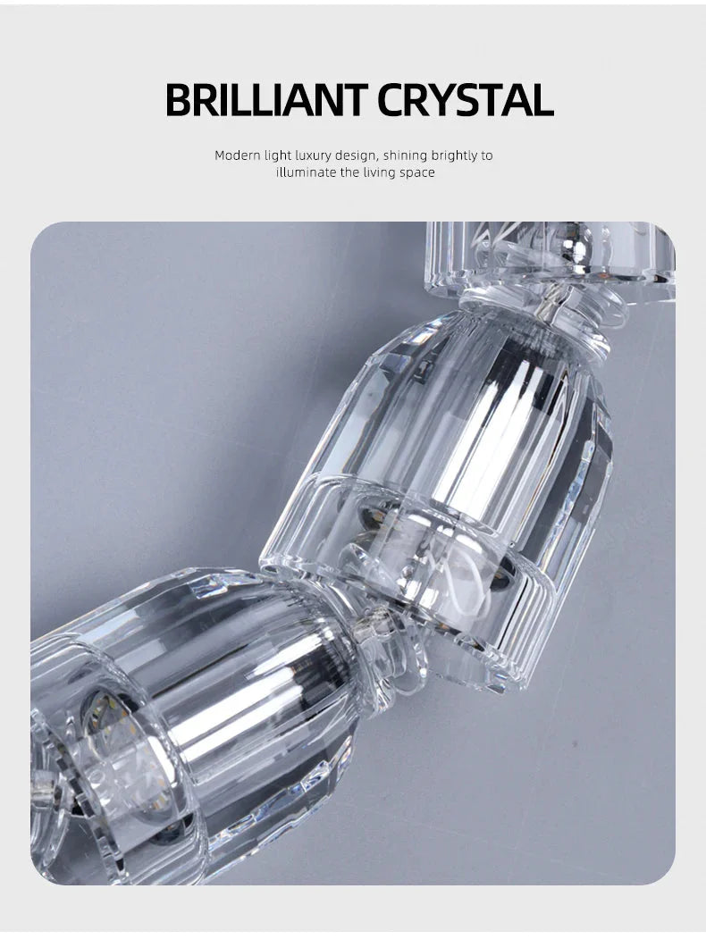 Dreon Large Crystal Chain Chandelier for high ceiling staircase and foyer lighting