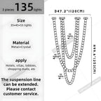 Dreon Large Crystal Chain Chandelier for high ceiling staircase and foyer lighting