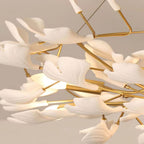 Drooping Ceramic Ginkgo Leaf Chandelier by Bling Lighting Studio