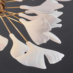 Drooping Ceramic Ginkgo Leaf Chandelier by Bling Lighting Studio