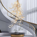 Drooping Ceramic Ginkgo Leaf Chandelier by Bling Lighting Studio