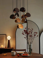 Elor Contemporary Wood Multi Light Pendant for high ceiling staircase and foyer lighting