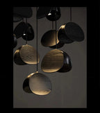 Elor Contemporary Wood Multi Light Pendant for high ceiling staircase and foyer lighting