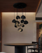 Elor Contemporary Wood Multi Light Pendant for high ceiling staircase and foyer lighting