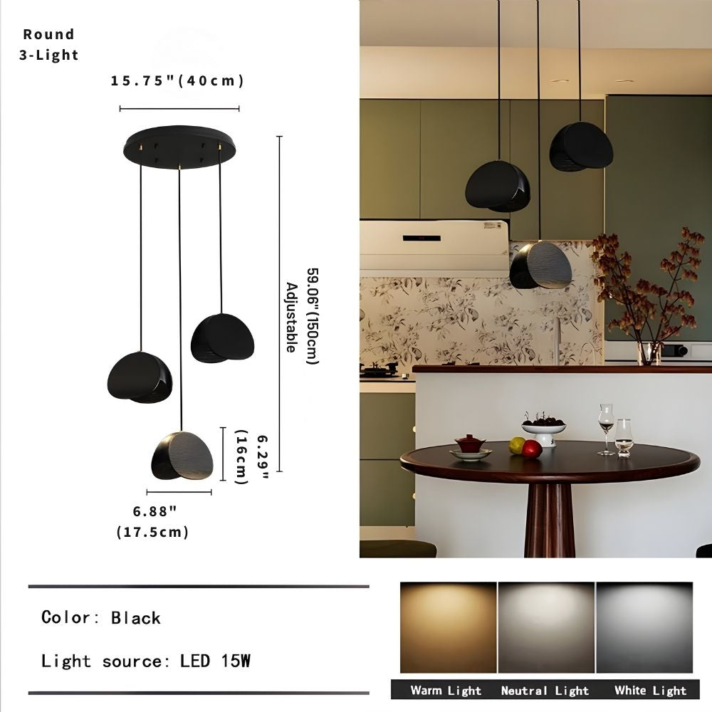 Elor Contemporary Wood Multi Light Pendant for high ceiling staircase and foyer lighting