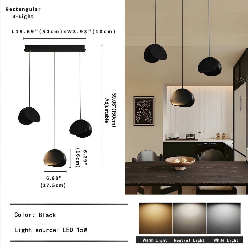 Elor Contemporary Wood Multi Light Pendant for high ceiling staircase and foyer lighting