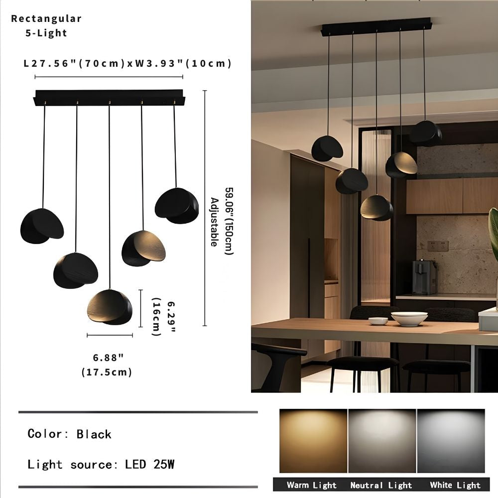 Elor Contemporary Wood Multi Light Pendant for high ceiling staircase and foyer lighting