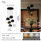Elor Contemporary Wood Multi Light Pendant for high ceiling staircase and foyer lighting