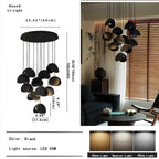 Elor Contemporary Wood Multi Light Pendant for high ceiling staircase and foyer lighting