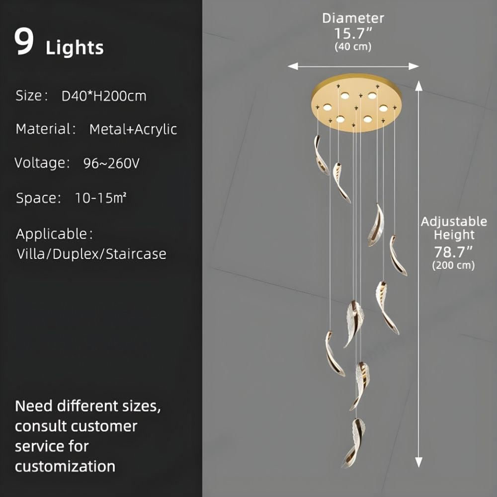 Elsia Entry Foyer Chandelier for high ceiling staircase and foyer lighting