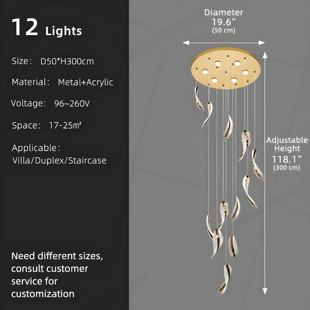 Elsia Entry Foyer Chandelier for high ceiling staircase and foyer lighting