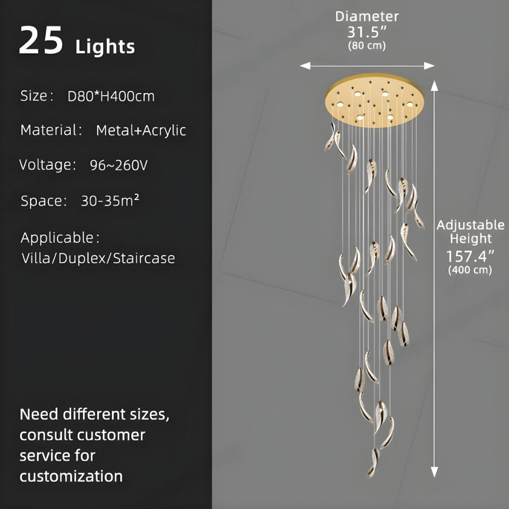 Elsia Entry Foyer Chandelier for high ceiling staircase and foyer lighting