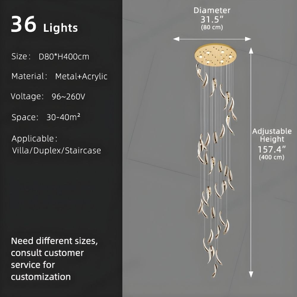 Elsia Entry Foyer Chandelier for high ceiling staircase and foyer lighting
