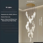 Elyorn Leaves Design High Ceiling Foyer Chandelier for high ceiling staircase and foyer lighting