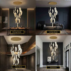 Elyorn Leaves Design High Ceiling Foyer Chandelier for high ceiling staircase and foyer lighting
