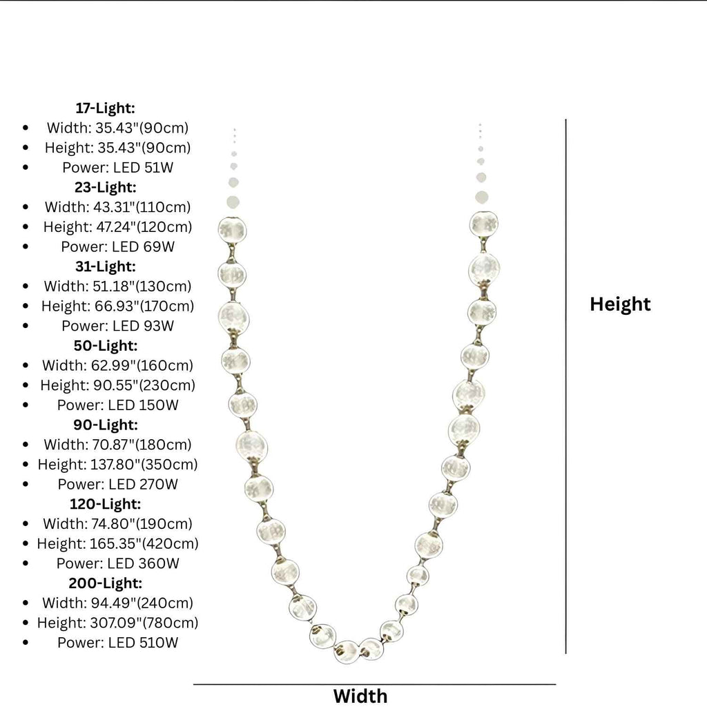 Esle Modern Pearl Necklace Chandelier for high ceiling staircase and foyer lighting