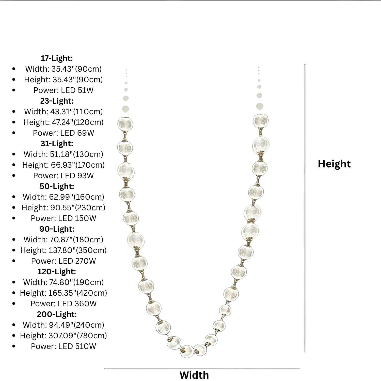 Esle Modern Pearl Necklace Chandelier for high ceiling staircase and foyer lighting