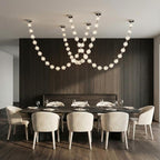 Esle Modern Pearl Necklace Chandelier for high ceiling staircase and foyer lighting