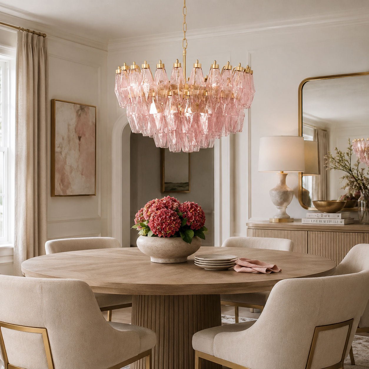 Facet Murano Glass Bloom Chandelier by Bling Lighting Studio
