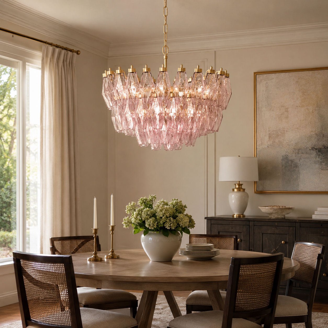Facet Murano Glass Bloom Chandelier by Bling Lighting Studio