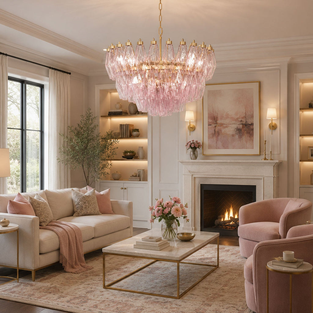 Facet Murano Glass Bloom Chandelier by Bling Lighting Studio