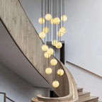 Faye Marble Bubble Chandelier for high ceiling staircase and foyer lighting