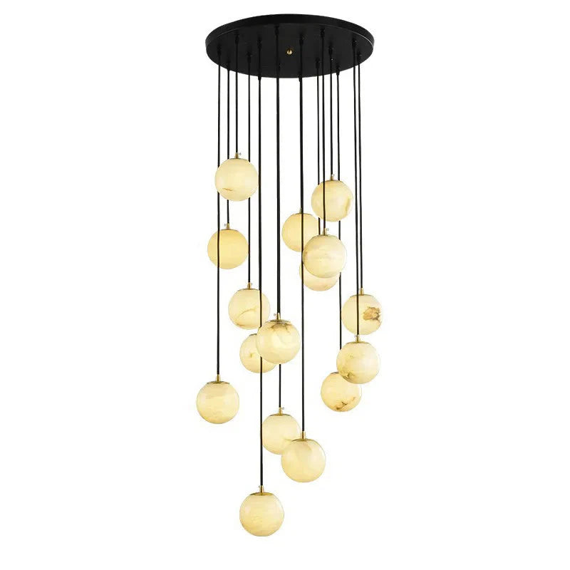 Faye Marble Bubble Chandelier for high ceiling staircase and foyer lighting