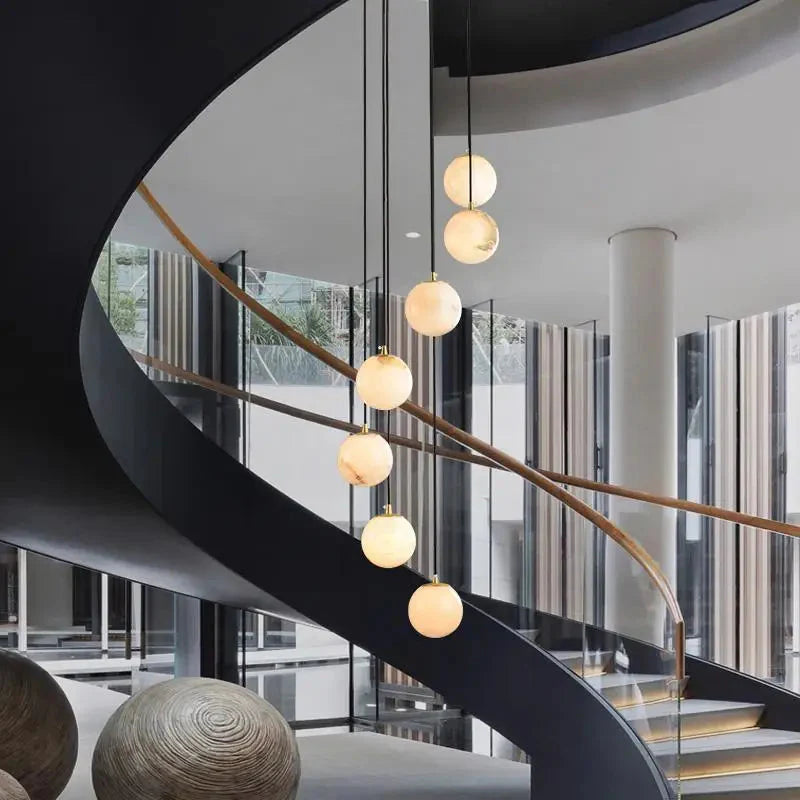 Faye Marble Bubble Chandelier for high ceiling staircase and foyer lighting