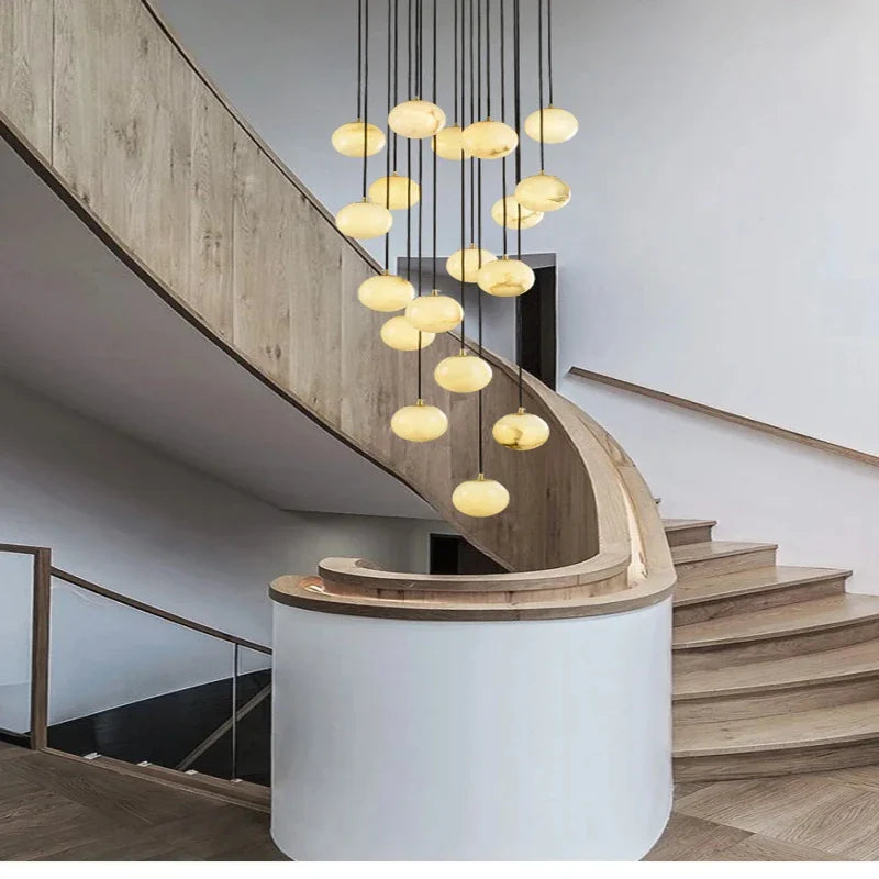 Faye Marble Bubble Chandelier for high ceiling staircase and foyer lighting