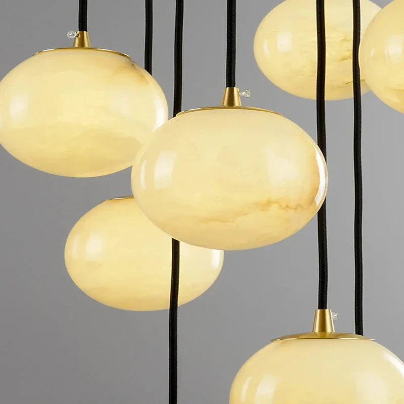Faye Marble Bubble Chandelier for high ceiling staircase and foyer lighting