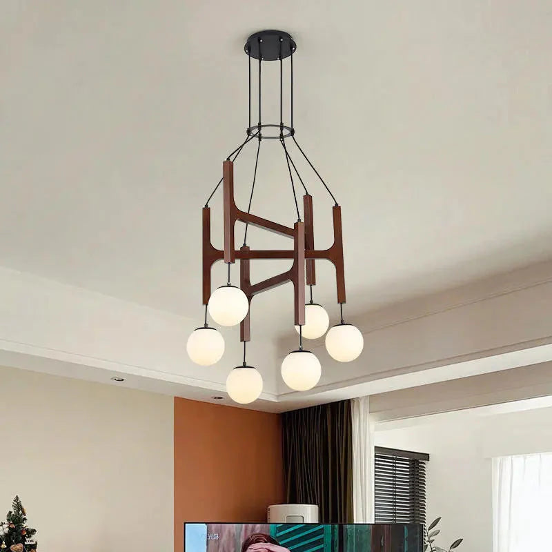 Fia Minimalist Wooden Pendant Chandelier Light - Bling Lighting Studio