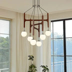 Fia Minimalist Wooden Pendant Chandelier Light - Bling Lighting Studio