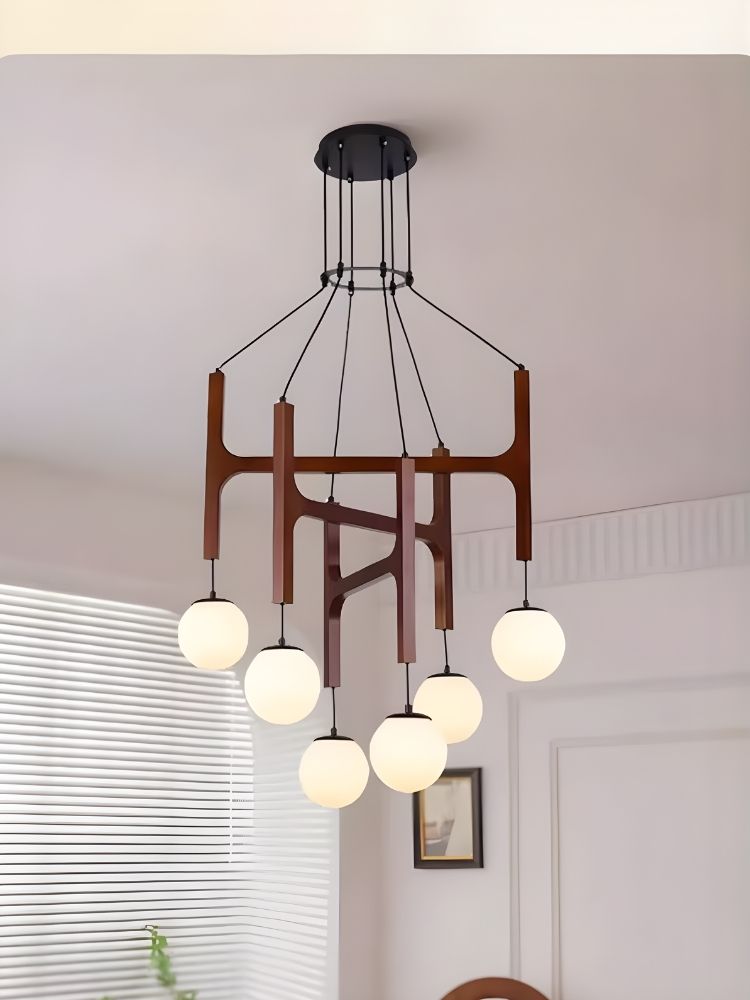 Fia Minimalist Wooden Pendant Chandelier Light - Bling Lighting Studio